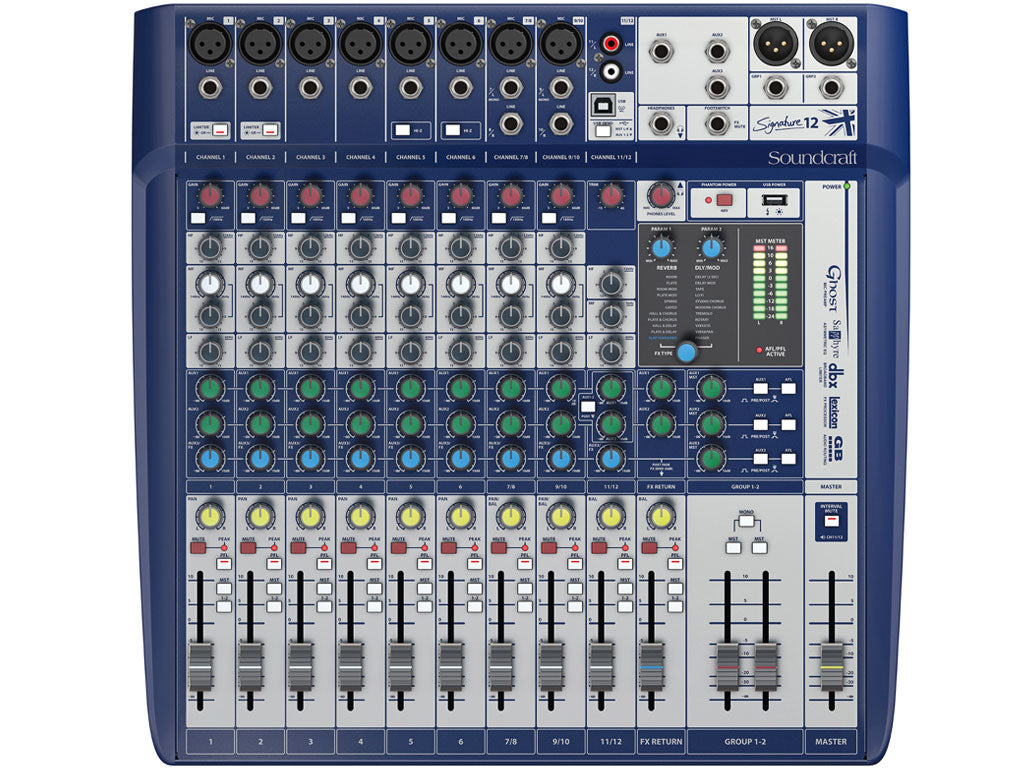 SOUNDCRAFT SIGNATURE 12 MIXER ANALOGICO 12 CANALI CON EFFETTI LEXICON E LIMITER DBX - TechSoundSystem.com