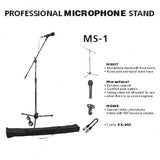 EXTREME MS1 MICROFONO VOCE ON/OFF + ASTA MICROFONICA + BORSA + CLAMP + CAVO CANNON XLR MASCHIO FEMMINA IN BUNDLE