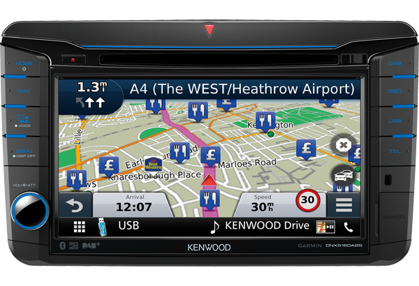 Kenwood DNX516DABS Autoradio 7.0" WVGA, SPECIFICO per VW, Skoda & Seat con Navigation System e radio DAB tuner - TechSoundSystem.com