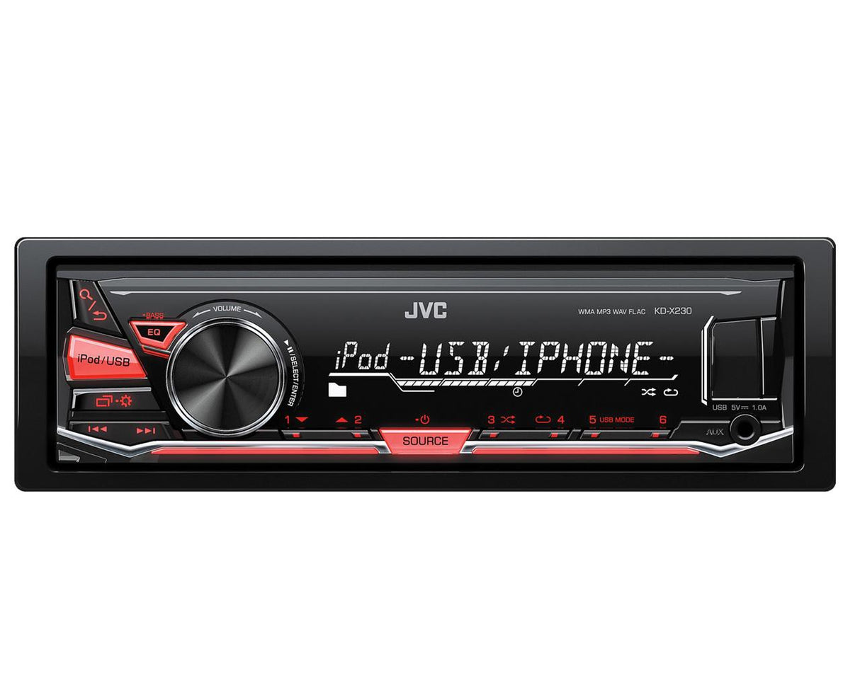 JVC KD-X230 Autoradio 1 DIN Digital Media Receiver con USB/ingresso AUX frontali KD-X230E - TechSoundSystem.com