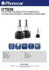 Fari LED H3 abbaglianti / anabbaglianti Phonocar 07508 (COPPIA) - TechSoundSystem.com