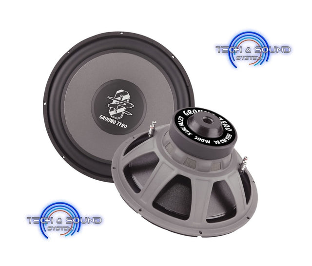 Ground Zero GZTW 38TX Subwoofer da 38 cm, impedenza 2 + 2 Ohm da 500 watt RMS. - TechSoundSystem.com