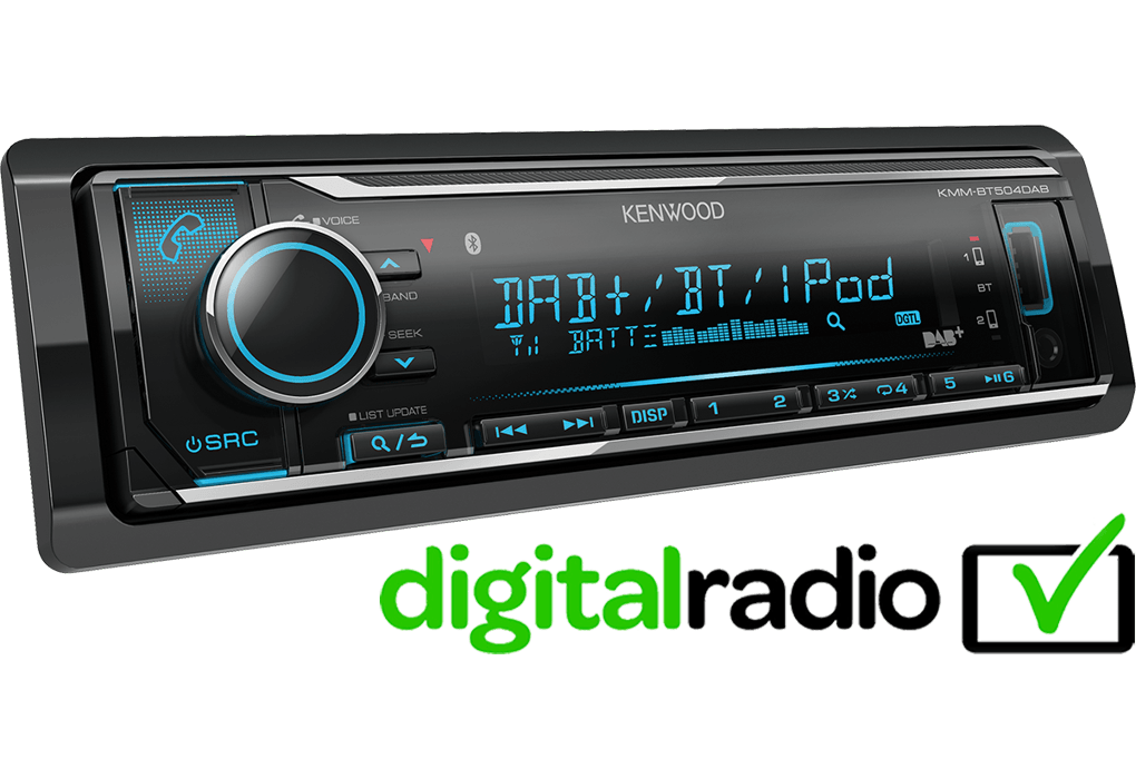 Kenwood KMM-BT504DAB autoradio Digitale DAB/DAB+ Bluetooth / Spotify - TechSoundSystem.com