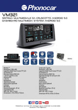 Phonocar VM321 Sistema multimediale da cruscotto Android 5.0, GPS, Bluetooth - TechSoundSystem.com