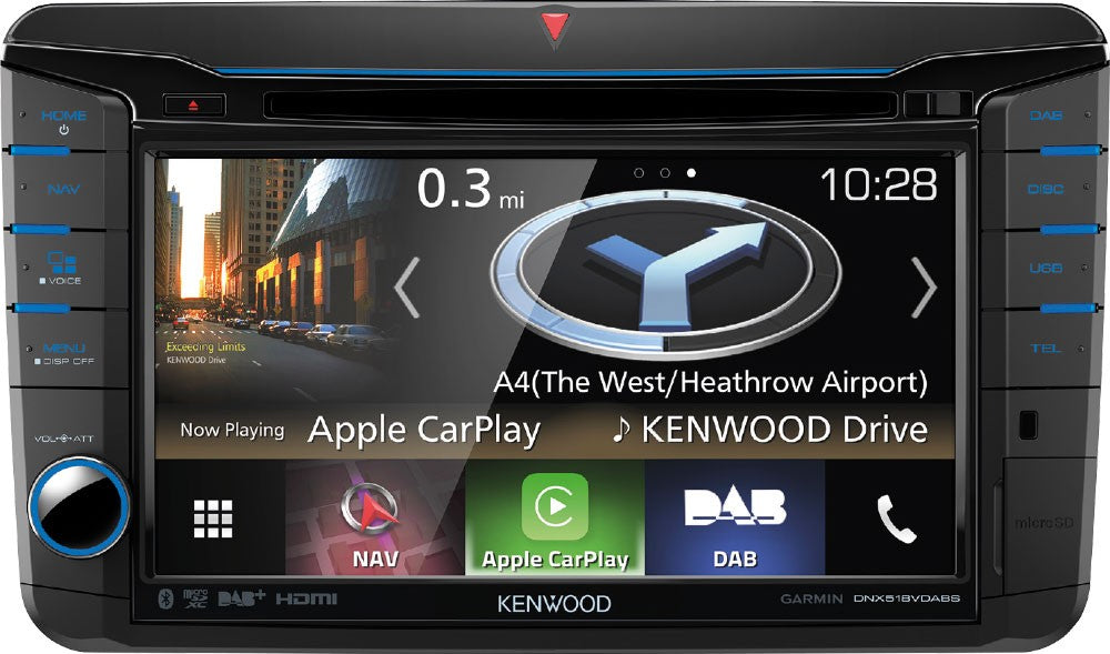 Kenwood DNX518VDABS per VW, Seat, Skoda autoradio 2 DIN con DAB+, GPS, Carplay, Android Auto, Waze Link, Spotify - TechSoundSystem.com