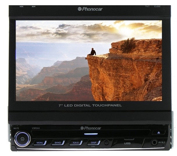 Phonocar VM044 Media station 1 DIN pannello led digitale motorizzato 7" Bluetooth GPS - TechSoundSystem.com