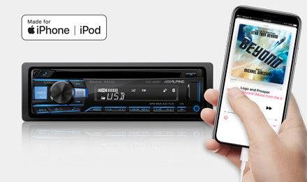 Alpine CDE-203BT Autoradio 1 Din CD USB AUX FLAC MP3 WMA AAC Bluetooth - TechSoundSystem.com