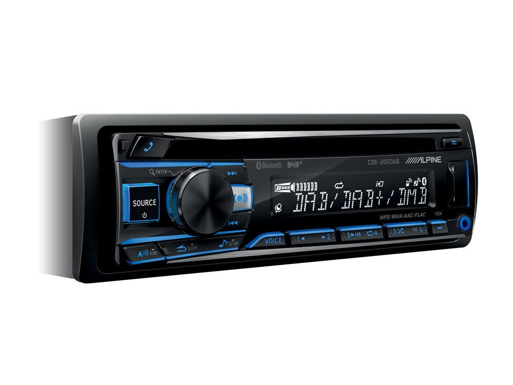 Alpine CDE-205DAB Autoradio 1 Din con CD, USB, Radio DAB+ e Bluetooth - TechSoundSystem.com