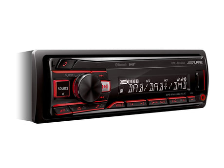 Alpine UTE-204DAB+ANT Autoradio 1 Din con USB, Radio DAB+ e Bluetooth + Antenna KAE-242DA inclusa