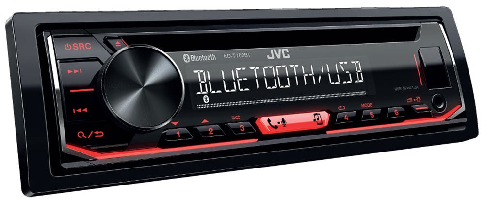 JVC KD-T702BT Autoradio 1 DIN con lettore CD, Bluetooth® e USB/ingresso AUX frontali - TechSoundSystem.com