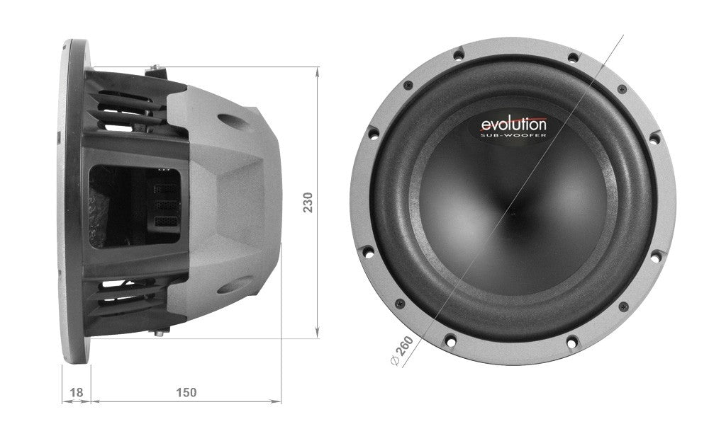 Phonocar 02628 Subwoofer Evolution 600W 250mm (10'') POTENTISSIMO!! - TechSoundSystem.com