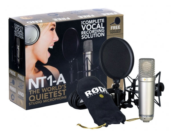 RODE NT1A COMPLETE VOCAL BUNDLE MICROFONO A CONDENSATORE + SUPPORTO + CAVO XLR + FILTRO ANTIPOP