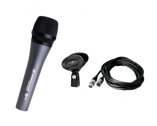 SENNHEISER E835 KIT3 MICROFONO DINAMICO VOCE + CLAMP + CAVO BUNDLE - TechSoundSystem.com