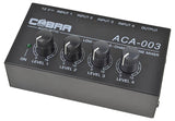 COBRA ACA-003 MIXER ULTRA COMPATTO DI LINEA 4 CANALI CONNETTORI JACK 6,35 MM - TechSoundSystem.com