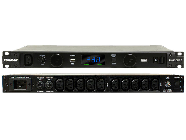 FURMAN PL-PRO DMC E DISTRIBUTORE PLPRODMCE CONDIZIONATORE DI RETE 230V AC 11 PRESE IEC MONTAGGIO A RACK 1U + LAMPADE RETRATTILI - TechSoundSystem.com