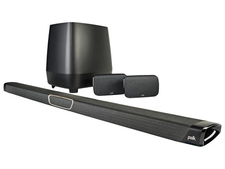 POLK AUDIO MagniFi MAX SR Sistema 5.1 composto da Soundbar, subwoofer wireless e coppia di satelliti posteriori wireless (SR1) - TechSoundSystem.com