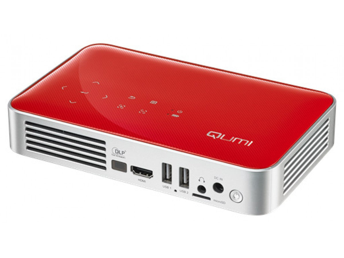 VIVITEK Qumi Q38 Videoproiettore WiFi Tascabile LED DLP 1080p, 1.920x1.080, batteria integrata 12.000 mA - ROSSO - TechSoundSystem.com