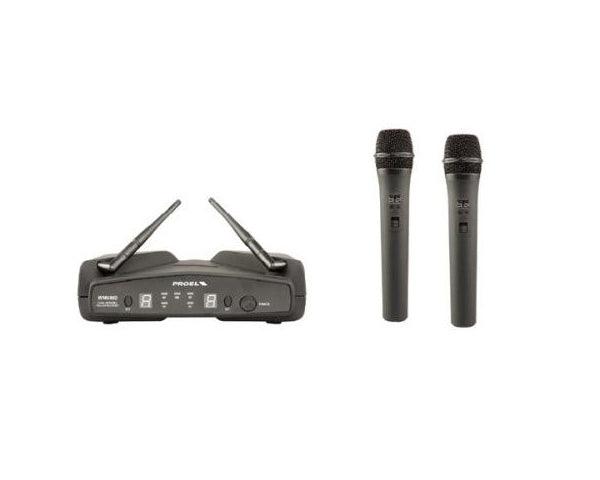 PROEL WM600DM PLL UHF RADIOMICROFONO DOPPIO ARCHETTO WIRELESS - TechSoundSystem.com