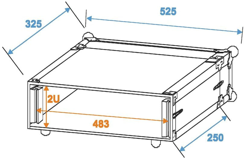 COBRA FC179 FLIGHT CASE PORTA RACK 19″ 2U PROFONDO 25CM - TechSoundSystem.com