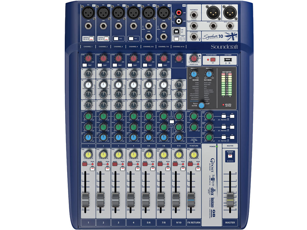 SOUNDCRAFT SIGNATURE 10 MIXER ANALOGICO 10 CANALI CON EFFETTI LEXICON E LIMITER DBX - TechSoundSystem.com