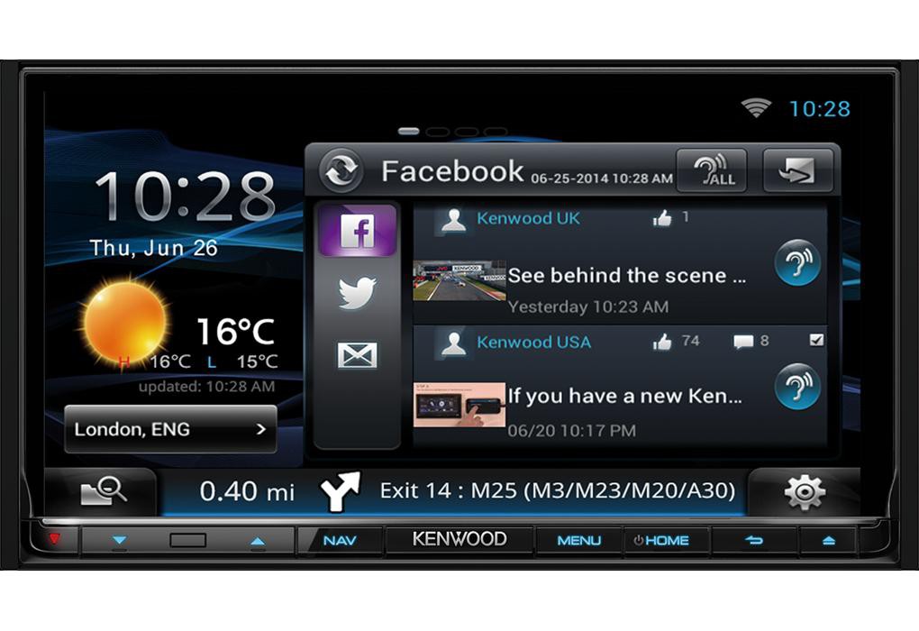 Kenwood DNN9150DAB Autoradio GPS da 7.0 " WVGA rete Wi-Fi e lettore DVD, Bluetooth e DAB - TechSoundSystem.com