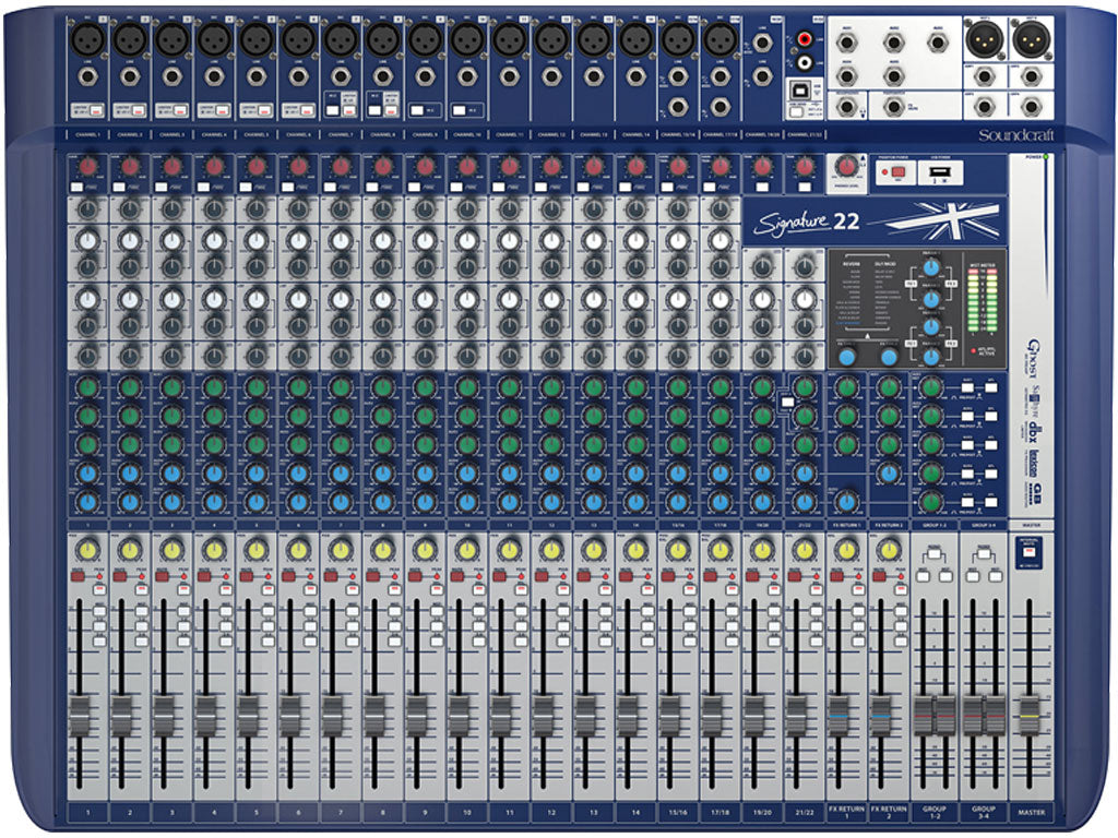 SOUNDCRAFT SIGNATURE 22 MIXER ANALOGICO 22 CANALI CON EFFETTI LEXICON E LIMITER DBX - TechSoundSystem.com