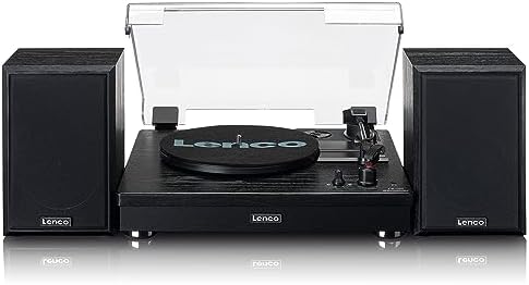 Lenco LS-101 BLACK Giradischi amplificato con Bluetooth Amplificatore stereo integrato 10W x 2 - TechSoundSystem.com