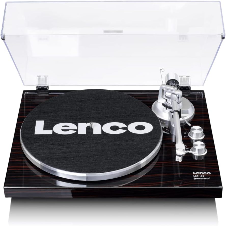 LENCO LBT-188 Giradischi slim con Bluetooth Piatto in alluminio da 300 mm ,Porta USB per connessione a PC - TechSoundSystem.com