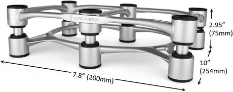 Isoacoustics Aperta 300 SILVER disaccoppiatore acustico per diffusori centrali o bookshelf con peso fino a 27 kg