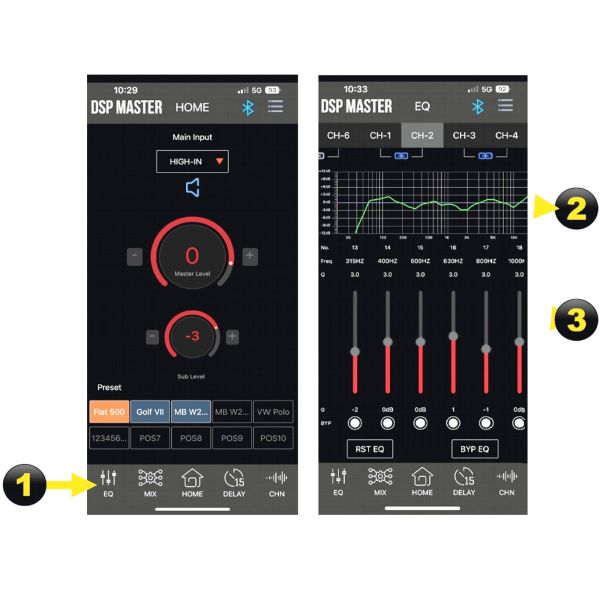 Crunch CRE400.4DSP Amplificatore 4 canali in classe A/B con DSP audio Full HD a 6 canali 200W RMS