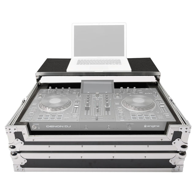 MAGMA DJ CONTROLLER WORKSTATION PRIME 2 FLIGHT CASE PER DENON PRIME 2 CON PIATTAFORMA PER LAPTOP - TechSoundSystem.com