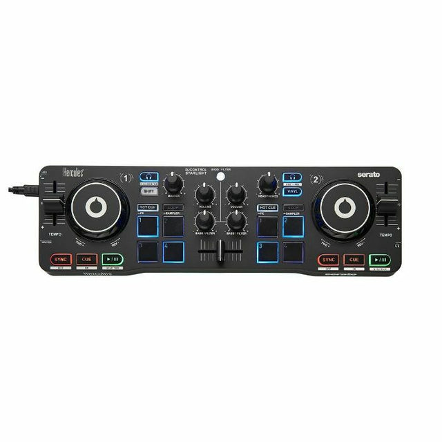 HERCULES DJ CONTROL STARLIGHT CONTROLLER DIGITALE DOPPIO DECK COMPATTO USB - TechSoundSystem.com