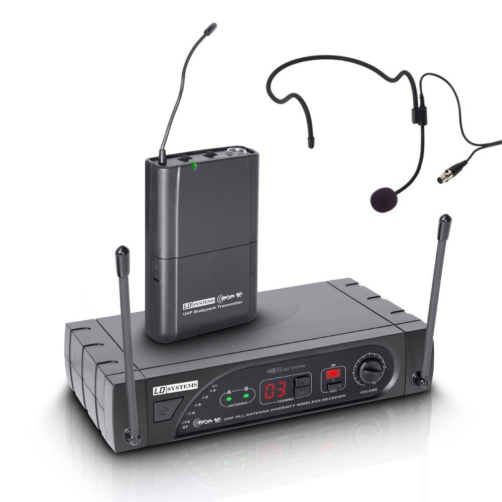 LD SYSTEMS ECO 16 BPH B 5 SISTEMA WIRELESS RADIOMICROFONO HEADSET AD ARCHETTO UHF 16 CANALI PLL - TechSoundSystem.com