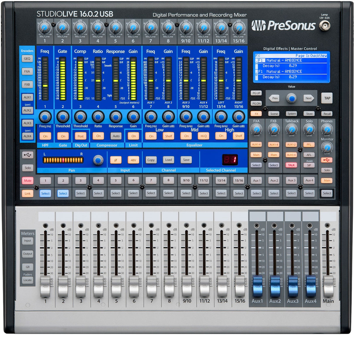 PRESONUS STUDIOLIVE 16.0.2 USB MIXER DIGITALE 16 CANALI 13 PREAMPLIFICATORI X-MAN 2 PROCESSORI EFFETTI - TechSoundSystem.com