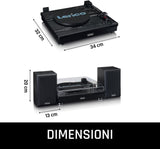 Lenco LS-101 BLACK Giradischi amplificato con Bluetooth Amplificatore stereo integrato 10W x 2 - TechSoundSystem.com