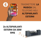 Lenco MC-460 Sistema all-in-one Giradischi con trazione a cinghia, Lettore CD, MP3 Smart internet radio, DAB+,FM Bluetooth 5.0 - TechSoundSystem.com