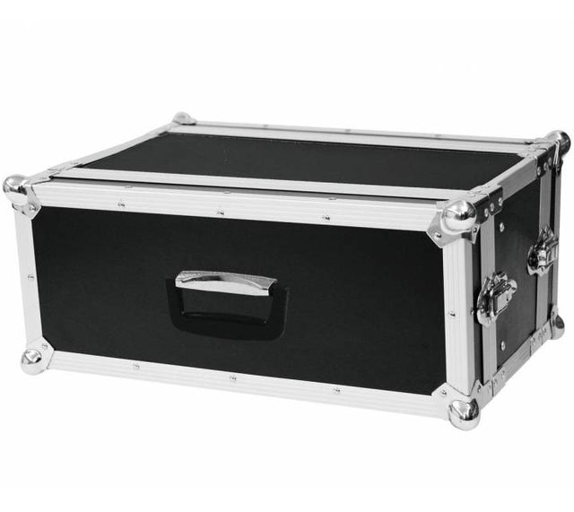 ROADINGER RK4HU FLIGHT CASE PROFESSIONALE PER 4 UNITA' RACK MEZZO PROFONDO IN LEGNO E ALLUMINIO - TechSoundSystem.com