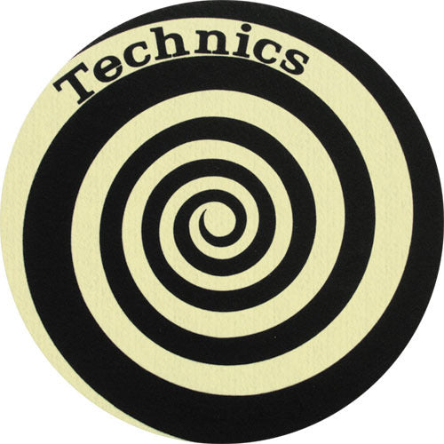 TECHNICS SLIPMATS TAPPETINI GIRADISCHI COLORE A SPIRALE GIALLO - SPIRAL GLOW YELLOW COPPIA TAPPETINI - TechSoundSystem.com