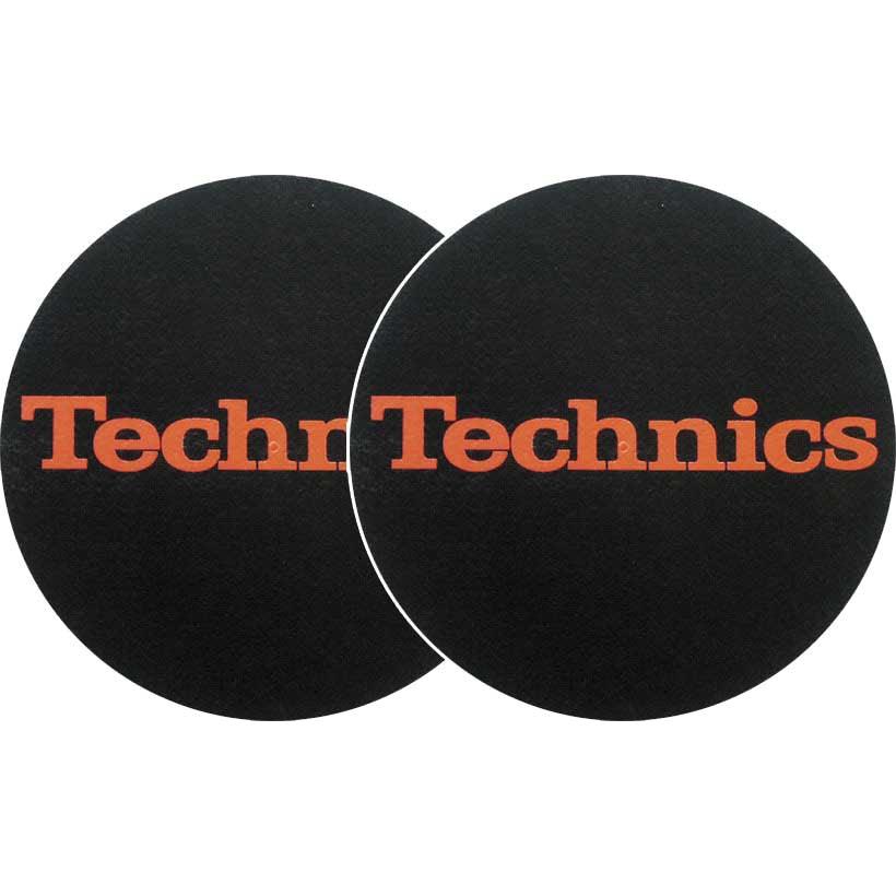 TECHNICS SLIPMATS TAPPETINI GIRADISCHI COLORE NERO LOGO ROSSO COPPIA TAPPETINI - TechSoundSystem.com