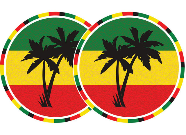 TECHNICS SLIPMATS TAPPETINI GIRADISCHI LOGO JAMAICA - GIALLO VERDE E ROSSO COPPIA TAPPETINI - TechSoundSystem.com