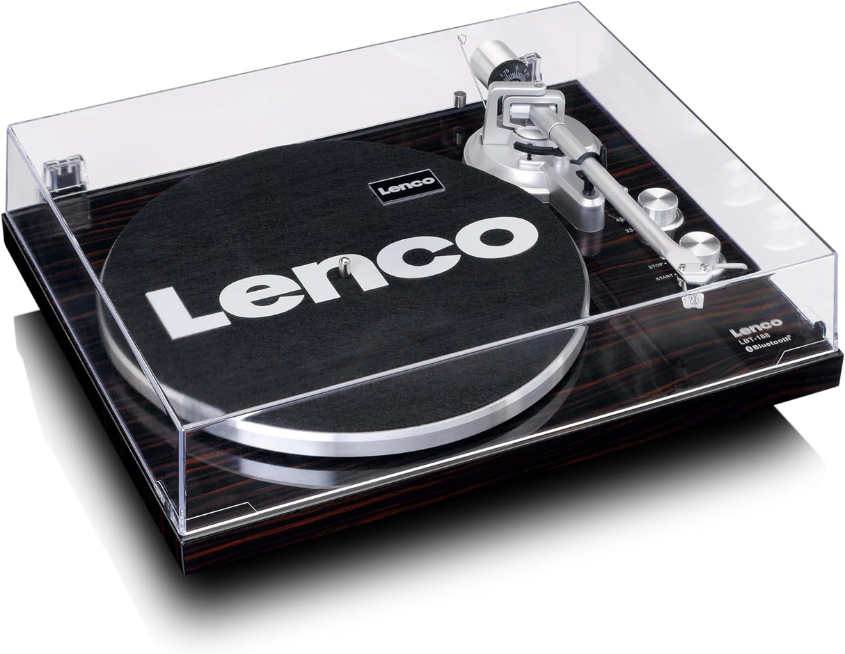 LENCO LBT-188 Giradischi slim con Bluetooth Piatto in alluminio da 300 mm ,Porta USB per connessione a PC - TechSoundSystem.com