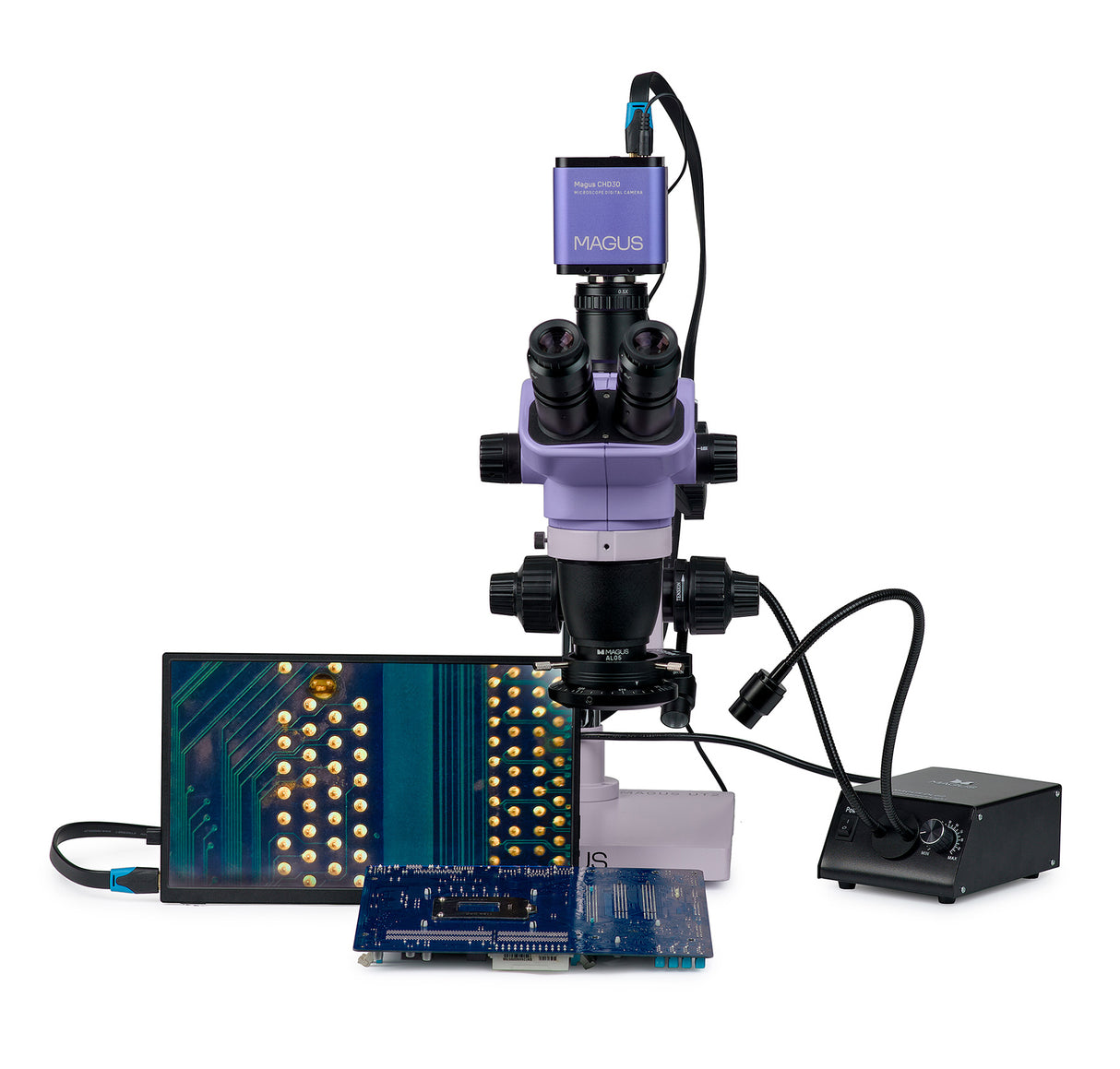 Microscopio stereoscopico digitale MAGUS Stereo D8TR LCD per riparazione elettronica