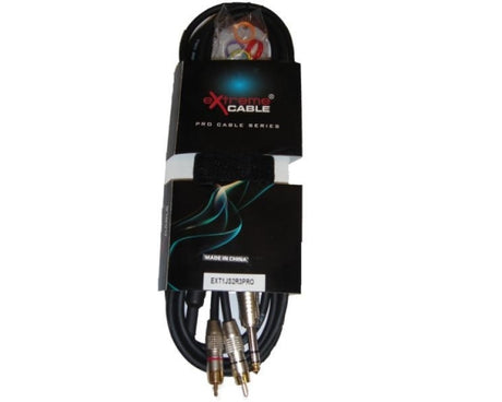 EXTREME 1JS2R3PRO JACK STEREO 1/4" 6,3mm - 2 RCA MASCHIO MT 3 CONNETTORI SMONTABILI + SET ANELLINI COLORATI IDENTIFICATIVI PER CONNETTORE - TechSoundSystem.com