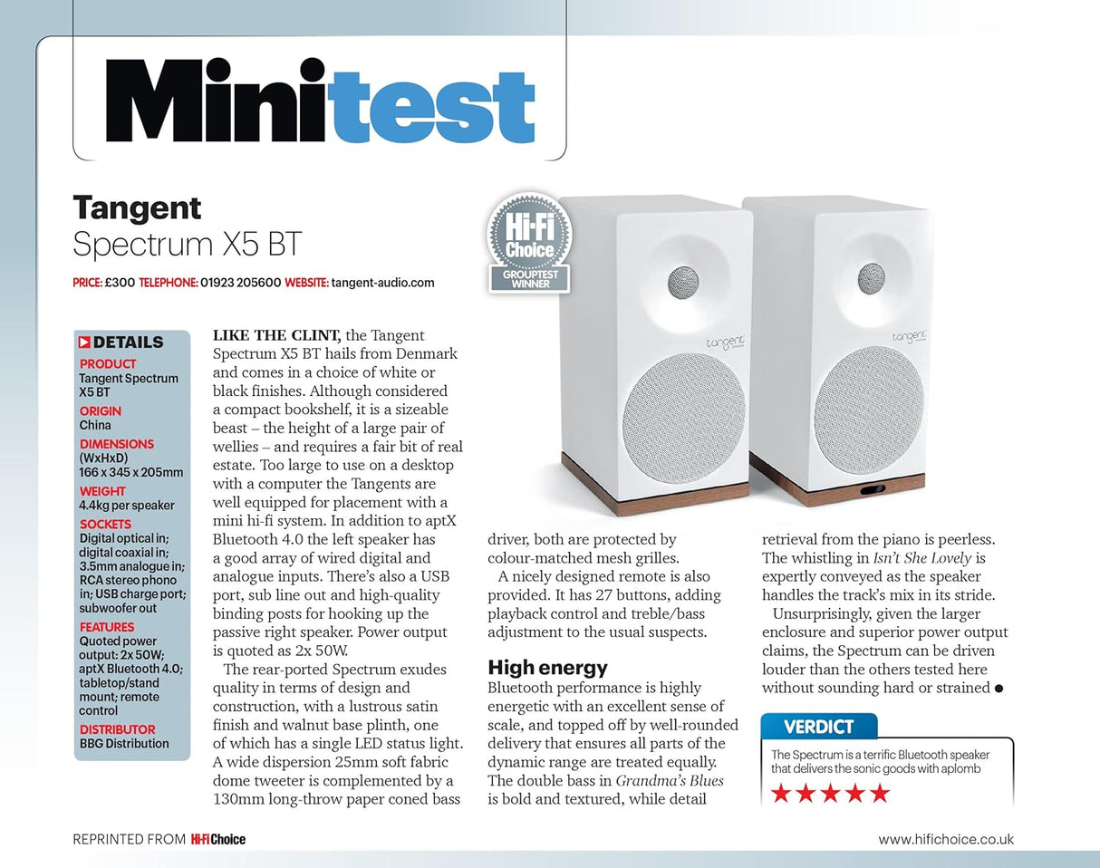 Tangent SPECTRUM X5BT NERE Diffusori attivi amplificati Bluetooth - TechSoundSystem.com