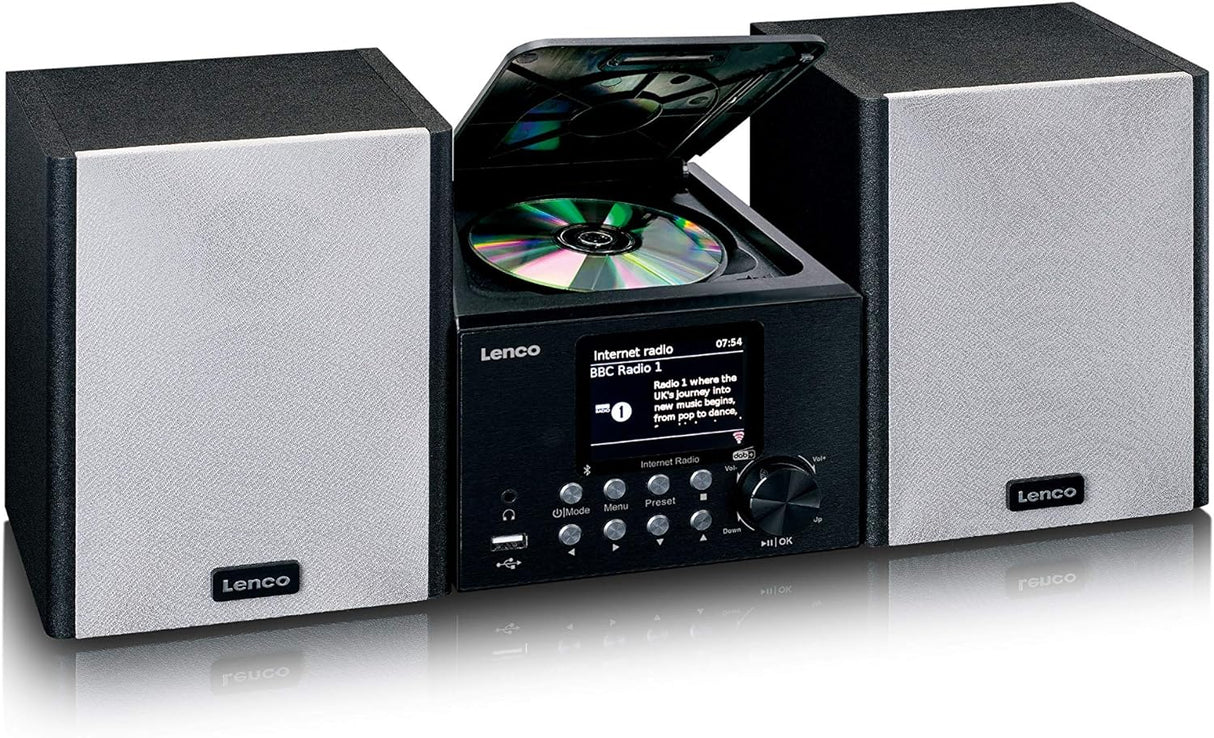 LENCO MC-250BK Micro HIFI con Smart Radio, lettore CD/USB, Internet, DAB+, Bluetooth® - TechSoundSystem.com