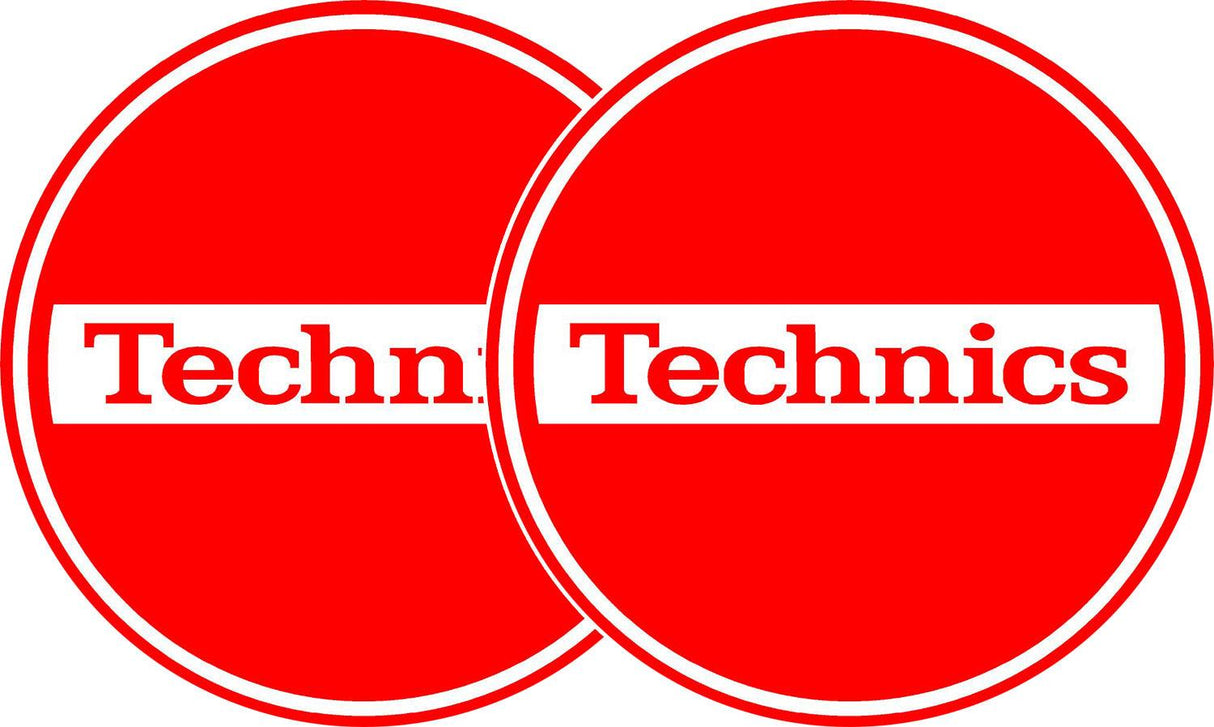 TECHNICS SLIPMATS TAPPETINI GIRADISCHI LOGO TECHNICS BREAK - ROSSO E BIANCO COPPIA TAPPETINI - TechSoundSystem.com