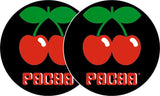 TECHNICS SLIPMATS TAPPETINI GIRADISCHI LOGO PACHA - ROSSO E VERDE SU NERO COPPIA TAPPETINI - TechSoundSystem.com