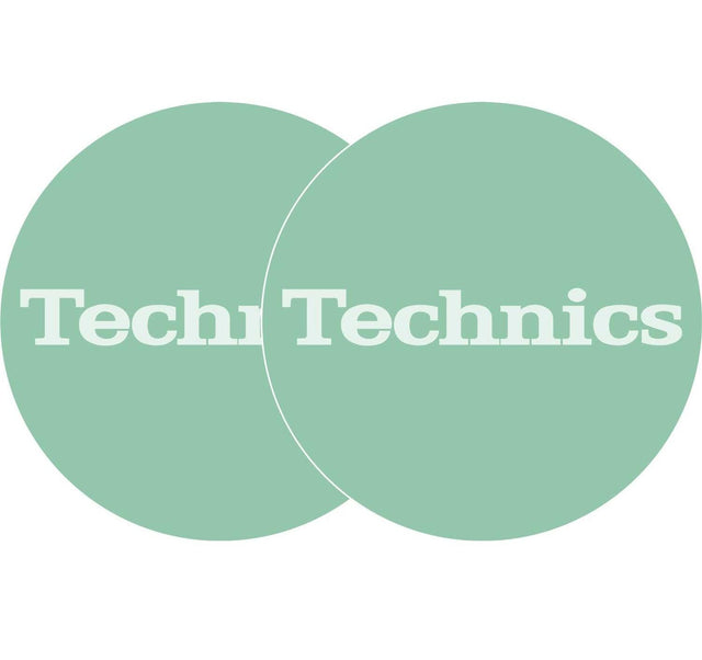 TECHNICS SLIPMATS TAPPETINI GIRADISCHI LOGO TECHNICS TURCHESE - BIANCO E TURCHESE COPPIA TAPPETINI - TechSoundSystem.com