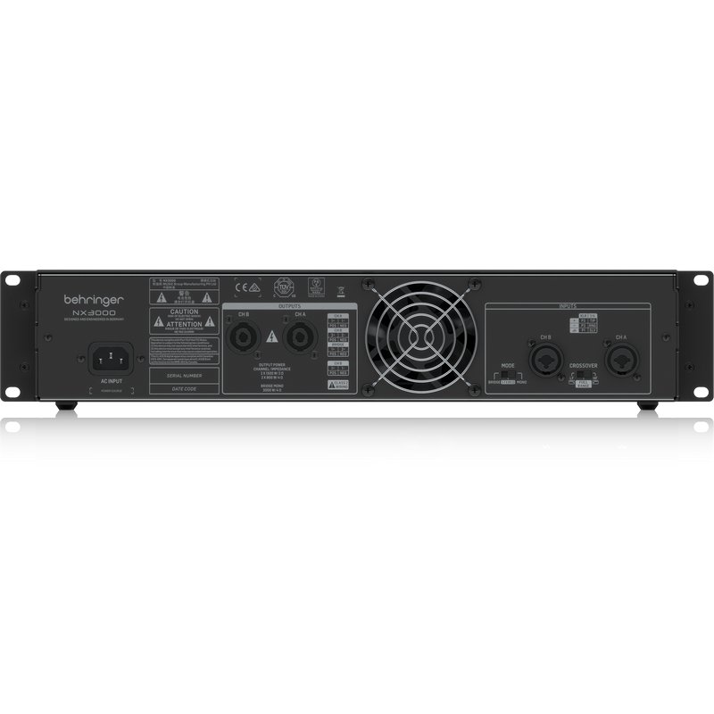 BEHRINGER NX3000 FINALE DI POTENZA 3000 WATT 2 CANALI CON COMPENSAZIONE AUTOMATICA DELL' IMPEDENZA