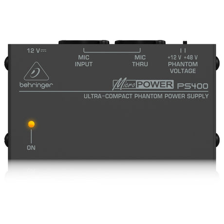 BEHRINGER PS400 MICRO-POWER ALIMENTATORE PHANTOM +12V +48V MICROFONI A CONDENSATORE - TechSoundSystem.com